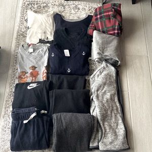 Boy pants, tshirts, jacket, sweater, a long sleeve top -13 pieces sizes 7-8 or M